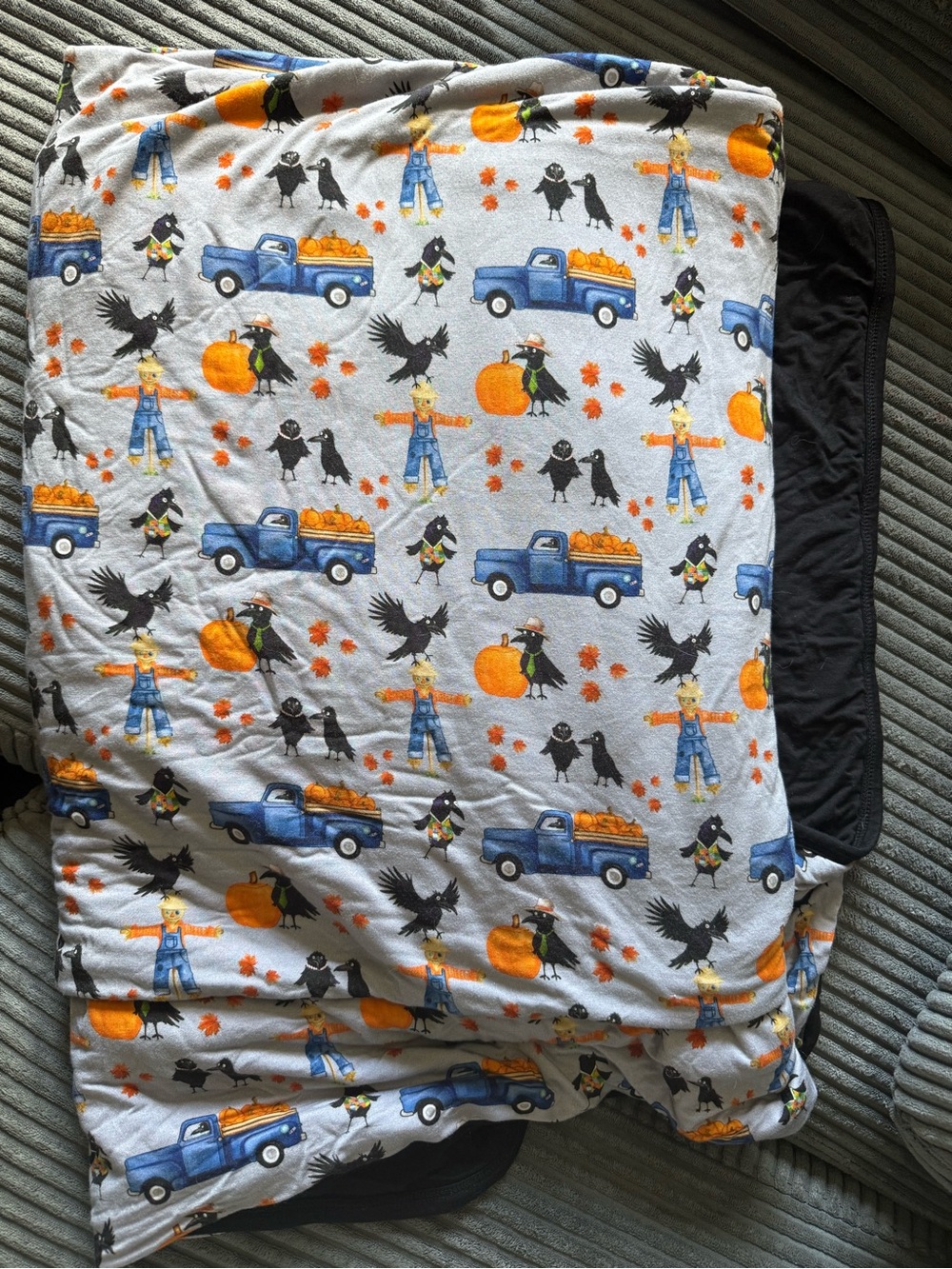 Kids Halloween Pumpkin & Truck Pajama Blanket